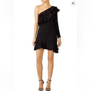 Amanda uprichard Pavel Black One-Shoulder Dress
